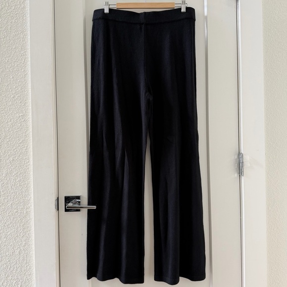 Neiman Marcus Wide-Leg Silk-Cashmere Black Knit Slacks Size XL NWT - Picture 3 of 9